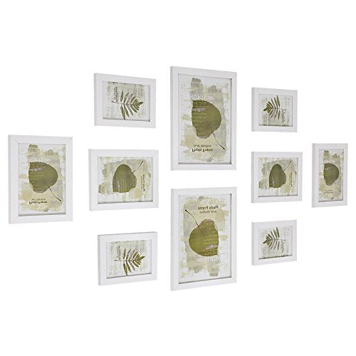 Picture Frames Set of 10 Photo Frames - Two 8" x 10" (20 x 25 cm), Four 5" x 7" (13 x 18 cm), Four 4" x 6" (10 x 15 cm), White