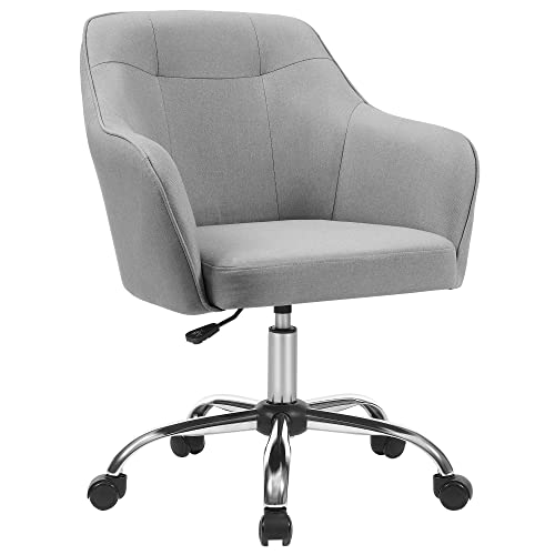 Office Chair, Comfortable Desk Chair, Height-Adjustable Computer Chair, 120 kg, Steel Frame, Faux Linen, Breathable, Home Office, Office, Light Grey