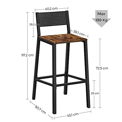 Bar Stool, Bar Stool, Kitchen Chair, Kitchen Chair, Living Room, Dining Room, Industrial Design, Vintage Brown/Black