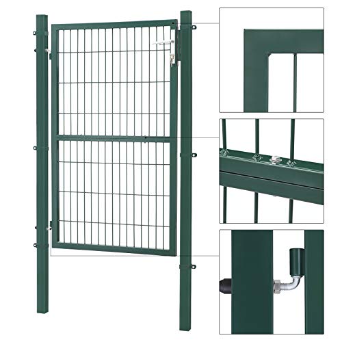 Garden Galvanised Steel Robust and Durable with Lock and Key Gate Dimensions: 150 x 106 cm Green