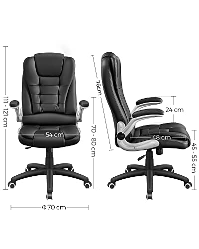 Racing Office Chair, Gaming Chair, Executive Swivel Chair, Polyurethane (PU), Black