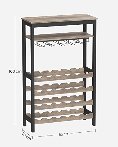 Wine Rack for 24 Wine Bottles - Greige and Black