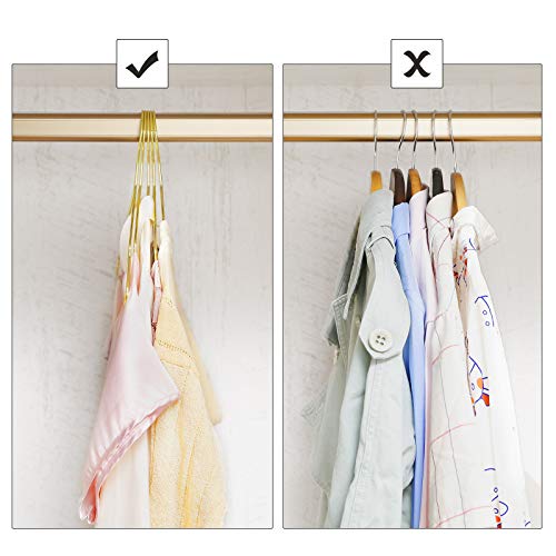 Pack of 20 Metal Strong Clothes Hangers, Chromium-plated Coat Hangers, Rust-Resistant, Space Saving, Durable, 42 cm, Golden