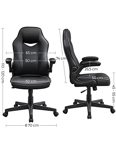 Ergonomic Desk Computer Chair Height Adjustable up to 150kg Load Capacity PU Leather Home Office Office Black