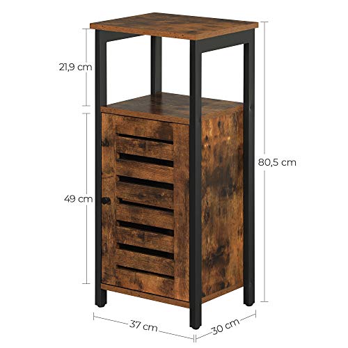 Side Cabinet Bedside Cabinet Solid Bedside Cabinet with 2 Open Shelves Industrial Design Bedside Table Living Room Bedroom Hallway Vintage