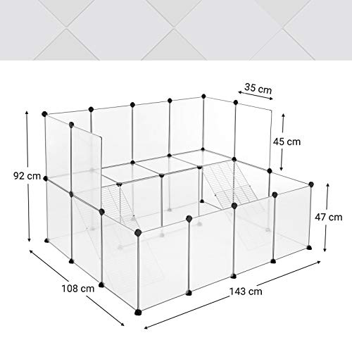 Guinea Pig Playpen, DIY Hutch Cage for Small Pet, White