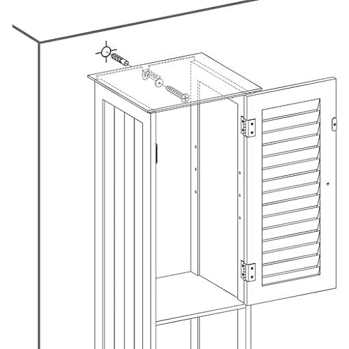 Floor Cabinet, Bathroom Tall Cabinet with Shutter Doors, Drawer, and Removable X-Shaped Stand, 32 x 30 x 170 cm, Scandinavian Style, White