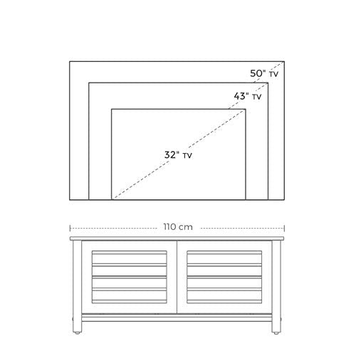 Industrial TV Stand for TVs up to 48 Inches, TV Cabinet with Sliding Doors and 2 Shelves, Lowboard in Living Room Bedroom Hallway, Steel, 110 x 40 x 45 cm, Rustic Brown