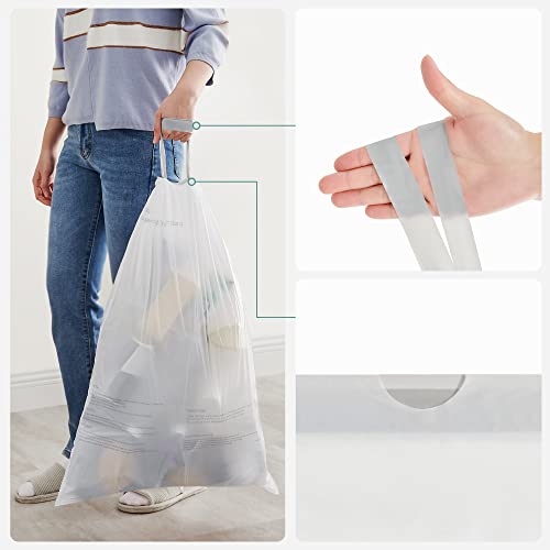 Drawstring Bin Bags, Bin Liners for 30L Rubbish Bins, Code 30A, Custom-Fit, 2 Rolls, 90 Pieces, White