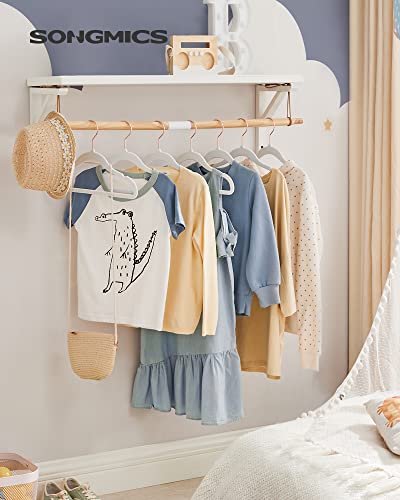 Baby Hangers, Pack of 50 kid’s Velvet Hangers with Rose Gold Hooks, Non-Slip Children’s Hangers for Clothes in Closet, Baby or Children's Coats, White