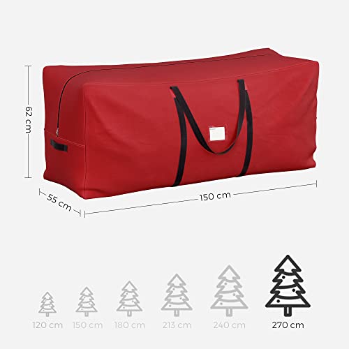 Christmas Tree Storage Bag, Tree Storage Container, Fits up to 9 ft (270 cm) Tree, Tree Holder Bag, Wear-Resistant, Water-Resistant 600D Oxford Fabric, Thick Handles, Red