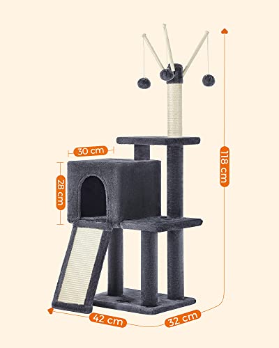 Cat Tree, Cat Tower for Indoor Cats, Kittens, Smoky Grey