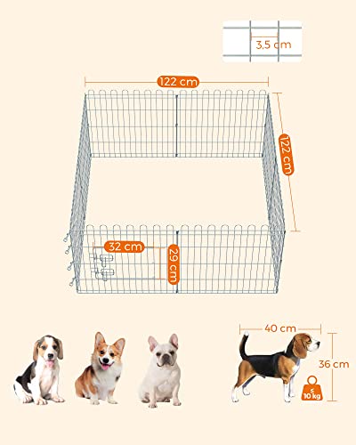 Puppy Run Rabbit Foldable Run for Dogs Silver