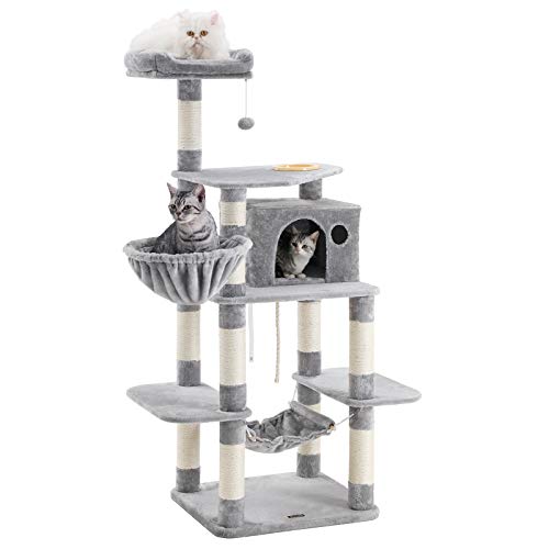 Cat Tree, Play Tower 164 cm, Light Grey