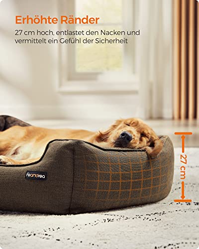 Dog Bed, Pet Bed, Dog Sofa with Removable Washable Cover, for Large Dogs, 110 x 75 x 27 cm, Brown