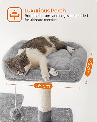 Cat Tree, Cat Condo with Hammock, 143 cm, Light Grey