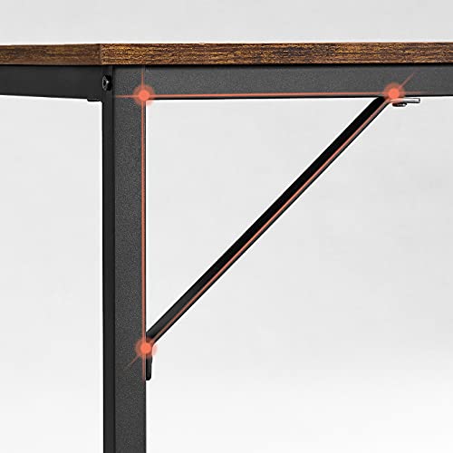 Writing Desk, Computer Desk, Small Office Table, 80 x 50 x 75 cm, Study, Home Office, Simple Assembly, Steel, Industrial Design, Rustic Brown and Black