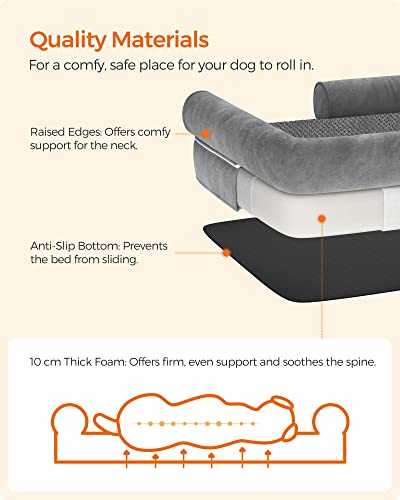 Dog Bed Orthopaedic Sofa Washable Non-Slip Grey