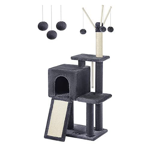 Cat Tree, Cat Tower for Indoor Cats, Kittens, Smoky Grey