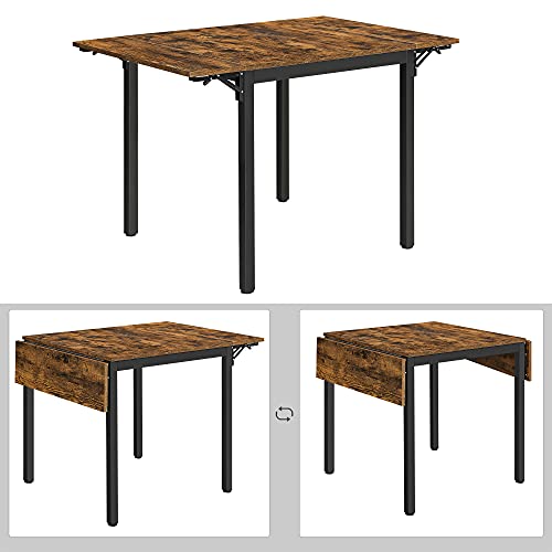 Folding Dining Table for 2-4 People for Small Spaces Vintage Brown/Black