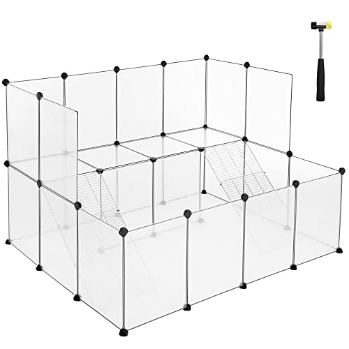 Guinea Pig Playpen, DIY Hutch Cage for Small Pet, White