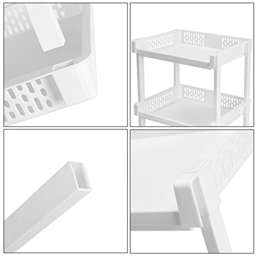 Rolling Trolley Storage Unit with 3 Shelves for Kitchen Bathroom Cellar