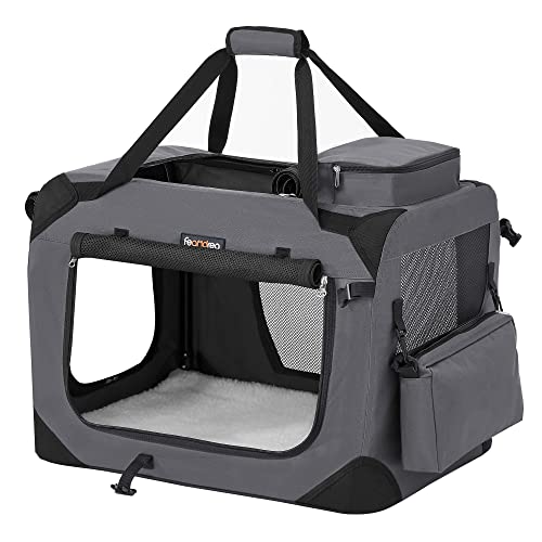 Dog Carrier, Folding Fabric Pet Carrier, 60 x 42 x 42 cm, Grey