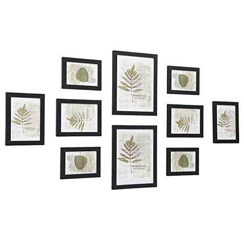 Picture Frames Set of 10 Photo Frames - Two 8" x 10" (20 x 25 cm), Four 5" x 7" (13 x 18 cm), Four 4" x 6" (10 x 15 cm), Black