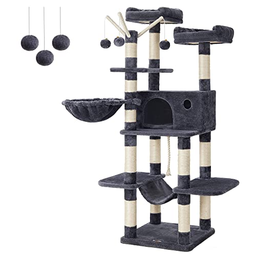 Cat Tree, XXL Cat Condo, 164 cm, Smoky Grey