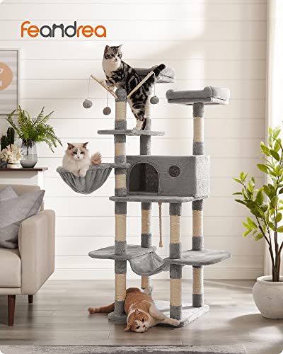 Cat Tree, XXL Cat Condo, 164 cm, Light Grey