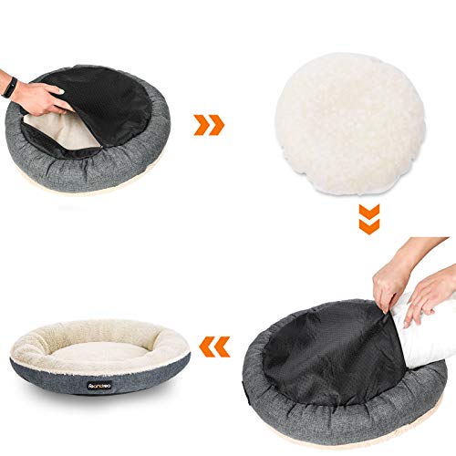 Dog Bed, Cat Bed, Donut Shape, 65 cm Dia, Dark Grey