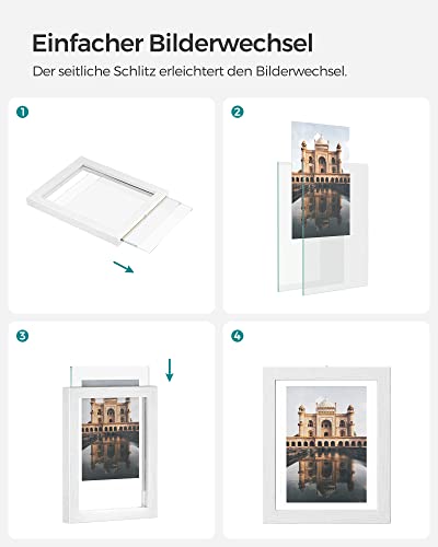 Set of 3 Picture Frames, for 4x6 (4x6 Inches) 5x7 Inches (5x7 Inches) 6x8 Inches (6x8 Inches), White