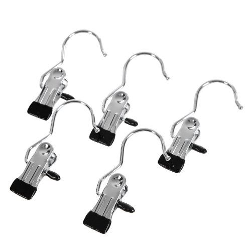 Metal Hangers, 50-Pack Clip Hangers, Heavy-Duty, Rust-Resistant, for Shoes, Boots, Towels, Socks, Silver