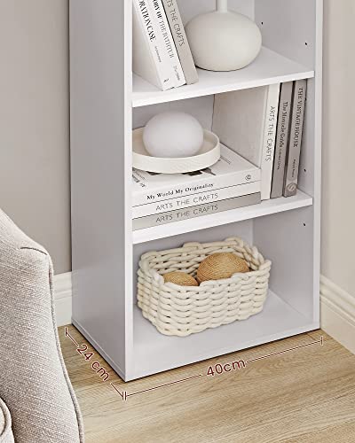 Scandinavian Style 6 Tier Bookcase Storage Shelf for Living Room Office Bedroom Study 40 x 24 x 178.5 cm White