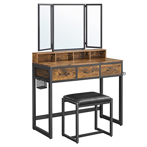 Dressing Table, Rustic Brown and Black