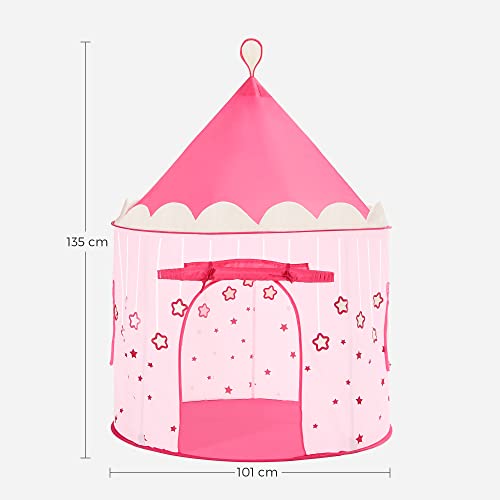 Princess Castle Play Tent for Girls Toddlers, Indoor and Outdoor Playhouse, Portable Pop Up Play Teepee, Gift for Kids, Pink