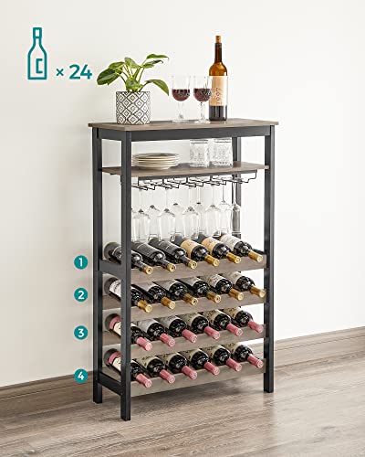 Wine Rack for 24 Wine Bottles - Greige and Black