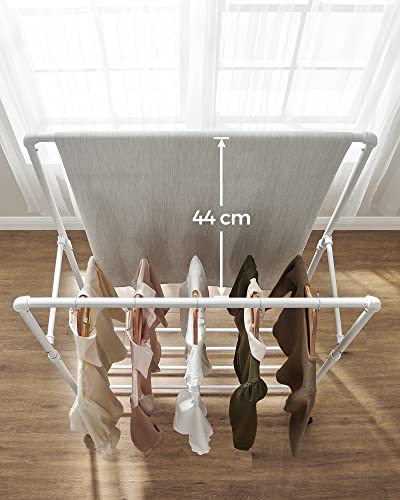 Clothes Rail, Clothes Rack, Coat Stand with Double Hanging Rail, Wheels, Storage Shelf, Maximum Load of 110 kg, Industrial Style, for Bedroom, Dressing Room White