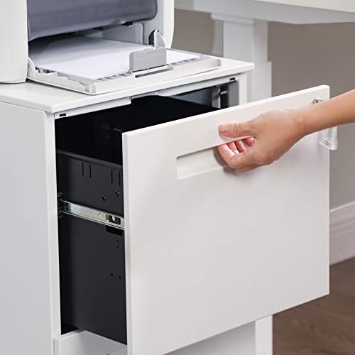 Mobile File Cabinet, with 2 Drawers, Lock, for Office Documents, Suspended Folders, Pre-Assembled, 39 x 45 x 69.5 cm (L x W x H), White