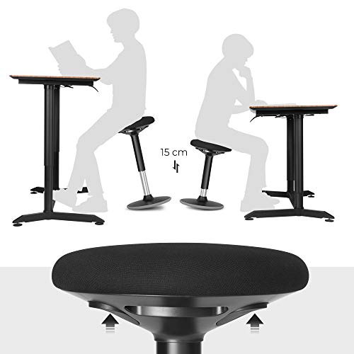 Active Stool, Wobble Stool Standing Desk Chair, Balance Chair, Adjustable Height 55-70 cm, No Assembly Required, Black