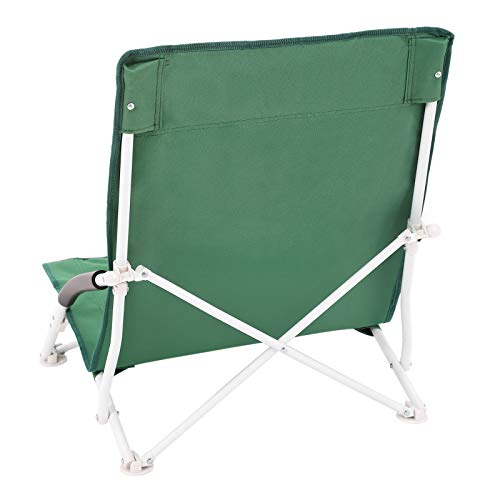 Camping Beach Chair Foldable Load Capacity 140 kg Robust 600D Oxford Fabric Green 64 x 56 x 53 cm , Textile, 56 x 53 x 64 cm