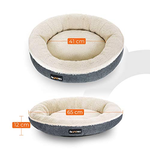 Dog Bed, Cat Bed, Donut Shape, 65 cm Dia, Dark Grey