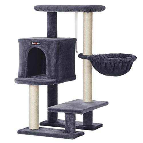 Cat Tree, Small Cat Condo 84 cm, Cat Tower, Smoky Grey