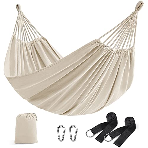 210 x 150 cm Cotton Hammock Portable for Outdoor Camping Garden Sleeping Load 300 kg