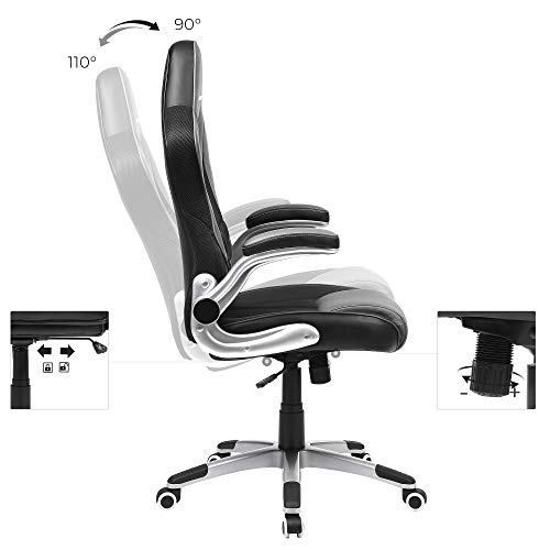 Office Chair Ergonomic Swivel Chair with Folding Arms and Nylon Star Foot