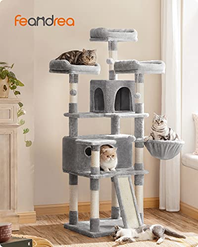 Cat Tree, XXL Cat Condo 172 cm, Light Grey