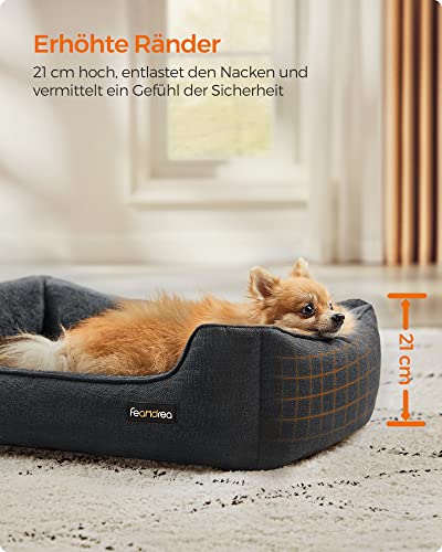 Dog Bed, Pet Bed, Dog Sofa with Removable Washable Cover, for Small Dogs, 70 x 55 x 21 cm, Dark Grey