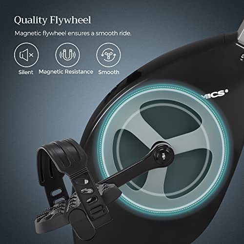 Exercise Bike, Fitness Bicycle, Foldable Indoor Trainer, 8 Magnetic Resistance Levels, with Floor Mat, Pulse Sensor, Phone Holder, 100 kg Max. Weight, Black