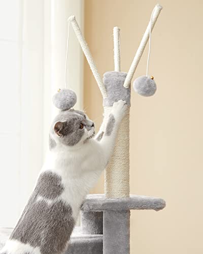 Cat Tree, Cat Tower for Indoor Cats, Kittens, Light Grey