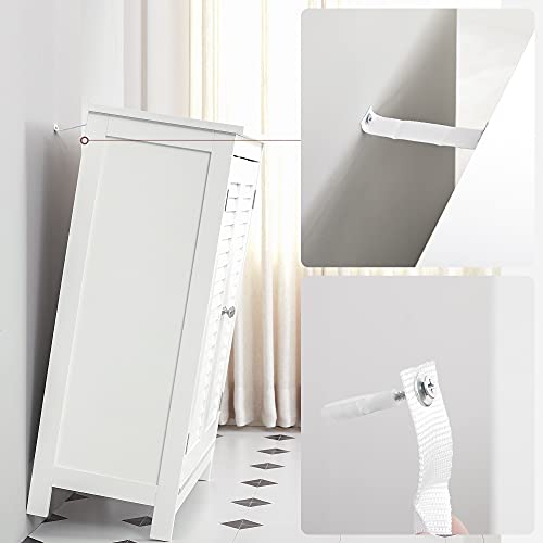 Bathroom Cabinet, Bathroom Cabinet, Storage Cabinet with 2 Doors, with 2 Adjustable Shelves, Scandinavian Style, White